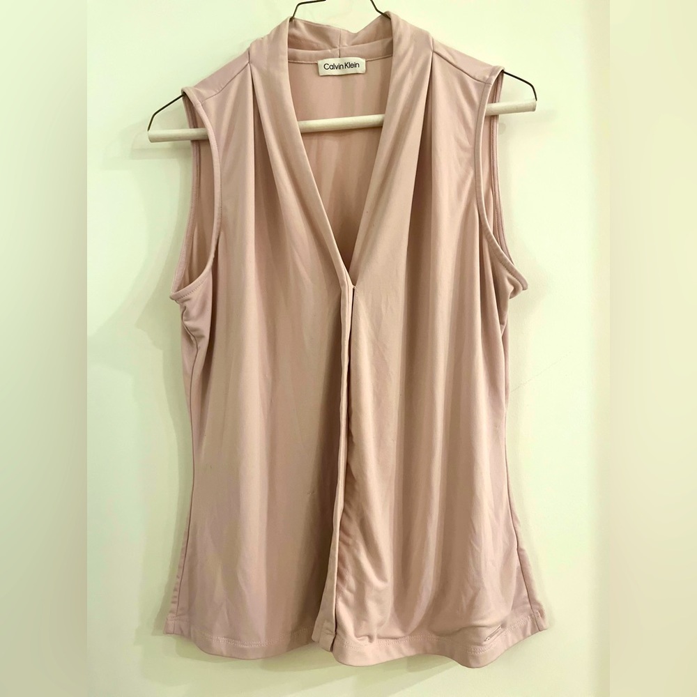 Calvin Klein V-Neck Blush Cami Blouse